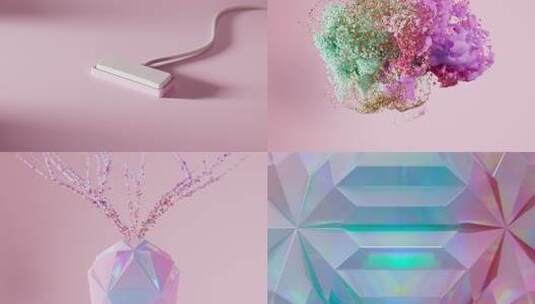 粉色背景下的白色电子产品高清在线视频素材下载