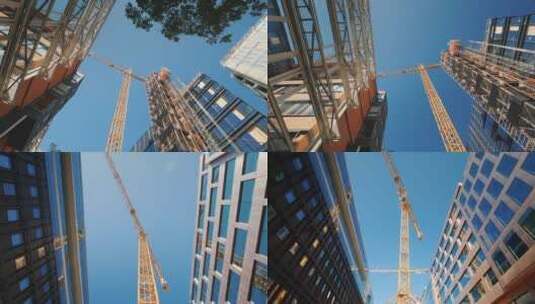 房地产建筑工地塔吊高清在线视频素材下载