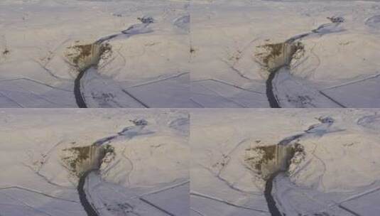 4K冰岛雪山雪地北极圈瀑布航拍高清在线视频素材下载