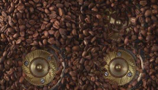 咖啡豆旋转画面高清在线视频素材下载