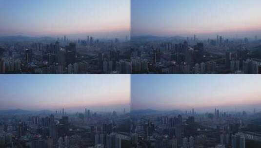 夜幕降临城市深圳高楼建筑高清在线视频素材下载