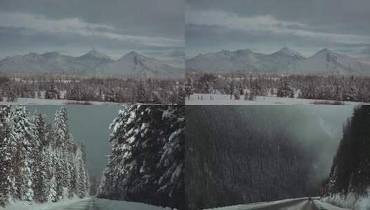 雪景-冬天-马路题材转场高清在线视频素材下载