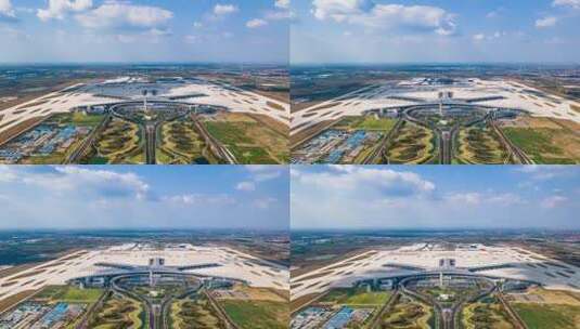 青岛胶东国际机场高清4K航拍视频素材高清在线视频素材下载