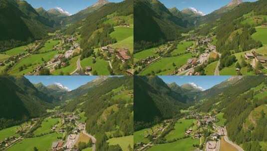 阿尔卑斯山风景如画的海利根布鲁特村高清在线视频素材下载