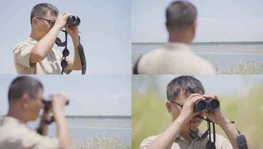 观鸟爱好者摄影爱好者户外拍摄候鸟7高清在线视频素材下载