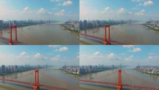 武汉夏日城市地标天际线风光高清在线视频素材下载