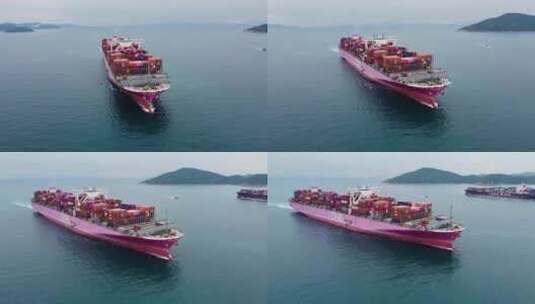大货轮、货柜船、集装箱船高清在线视频素材下载