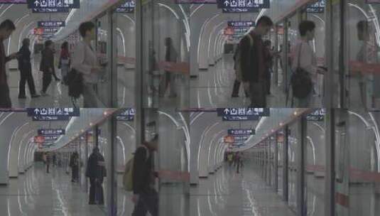 地拍武汉地铁站乘客进入地铁高清在线视频素材下载
