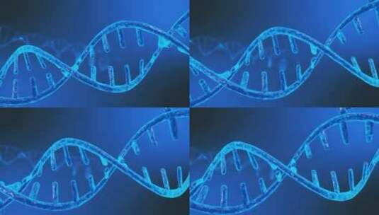 蓝色DNA链 三维变换高清在线视频素材下载
