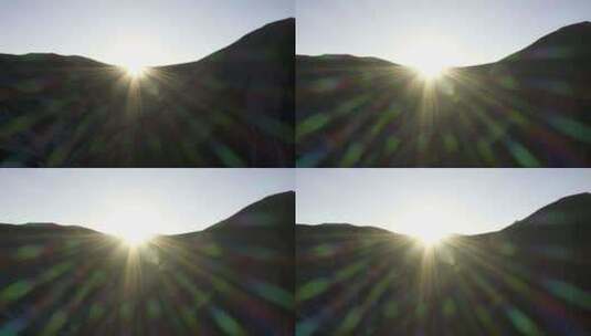 大山太阳升起阳光洒向大地高清在线视频素材下载