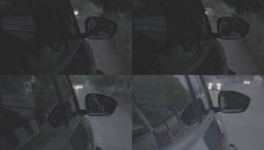 轿车右侧后视镜和灯特写高清在线视频素材下载
