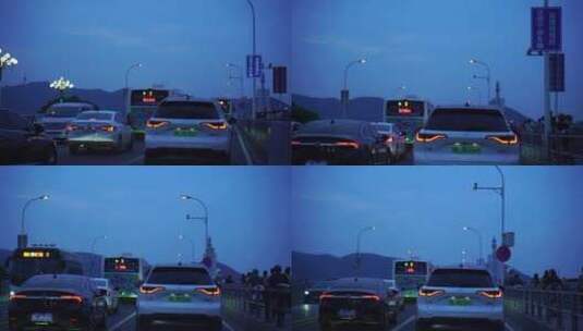 傍晚开车行驶长沙城市道路第一视角驾驶汽车高清在线视频素材下载