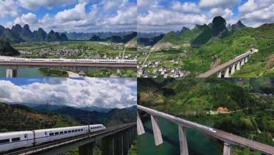 10组大气高铁航拍穿行的风景高清在线视频素材下载