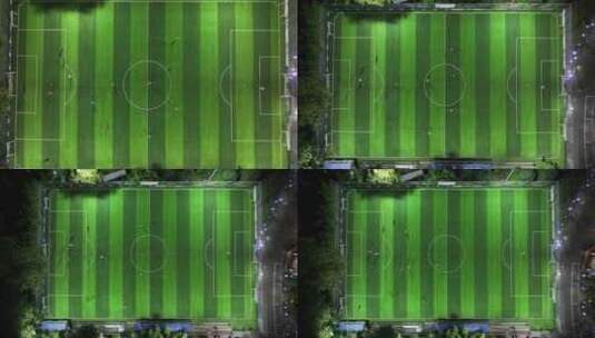 足球场夜景俯拍高清在线视频素材下载
