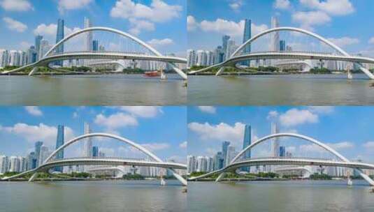 广州珠江新城海心桥江景延时高清在线视频素材下载