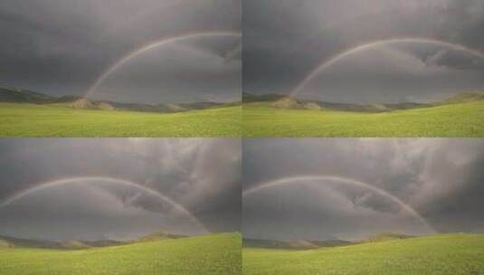 草原上的彩虹高清在线视频素材下载
