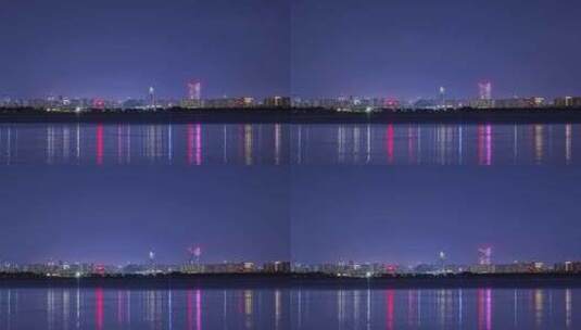 【延时】昆明城市滇池湖畔夜景高清在线视频素材下载