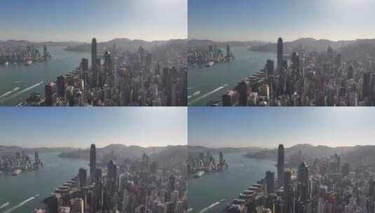 香港清晨航拍高清在线视频素材下载