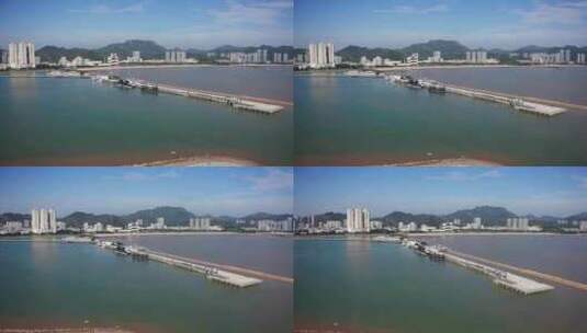 珠海香洲港客运站航拍高清在线视频素材下载