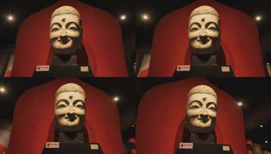诸城出土的魏晋南北朝时期佛像雕塑高清在线视频素材下载