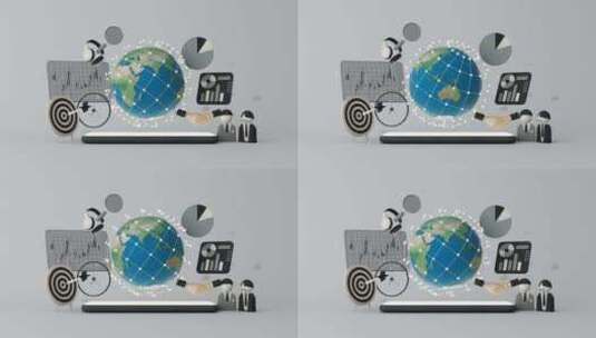 旋转的地球3d动画高清在线视频素材下载