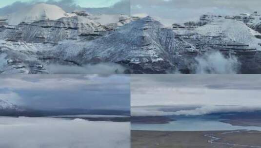 航拍西藏塔尔钦冈仁波齐日出雪山高清在线视频素材下载