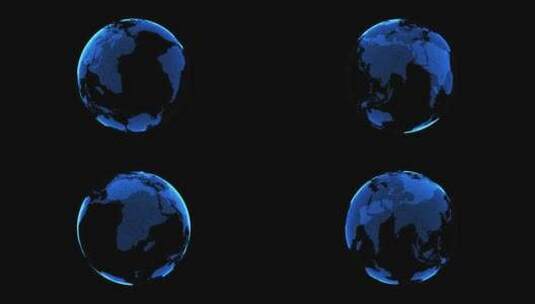 带通道 科技蓝色旋转粒子地球高清在线视频素材下载