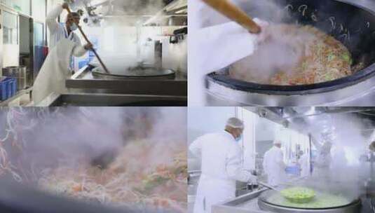 食堂厨师 炒菜  合集2高清在线视频素材下载