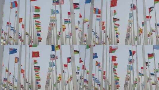 联合国各国的国旗高清在线视频素材下载