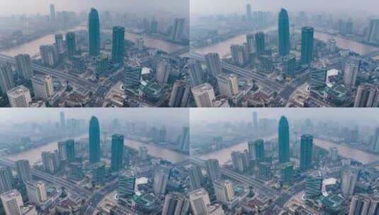 中国浙江宁波城市风景航拍延时摄影高清在线视频素材下载