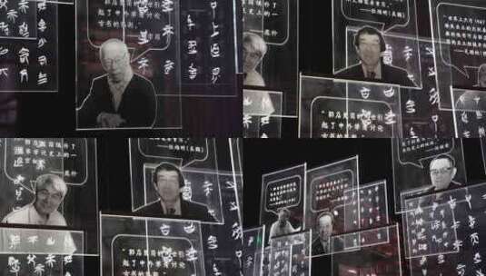 4K荆门博物馆古文字研究学者名人高清在线视频素材下载