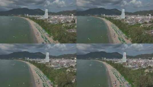 HDR泰国普吉岛芭东海滩航拍自然景观高清在线视频素材下载