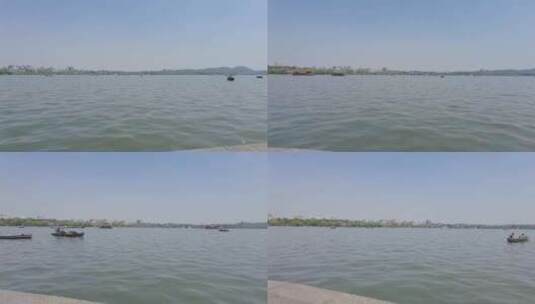 杭州西湖游船接待游客高清在线视频素材下载