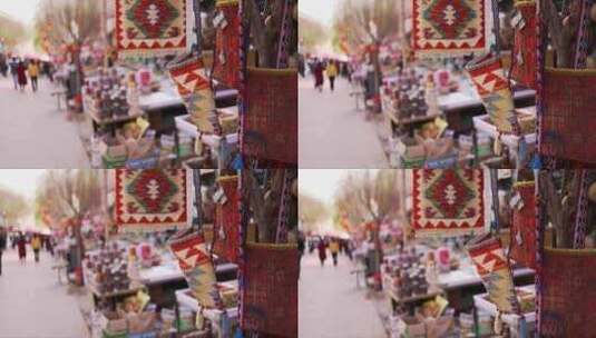 新疆喀什古城手工毯地毯毛毯高清在线视频素材下载