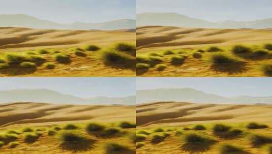 令人惊叹的计算机生成沙漠景观与雄伟的山脉高清在线视频素材下载