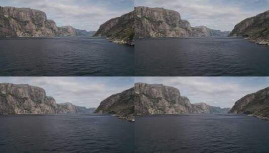 空中拍摄，在挪威Lysefjord的水面高清在线视频素材下载