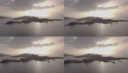 日落时分，从奥班向南俯瞰克雷拉岛高清在线视频素材下载
