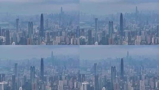 深圳城市天际线长焦航拍高清在线视频素材下载