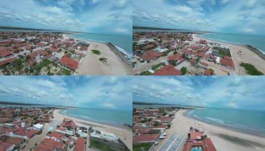 位于巴西北里奥格兰德加林霍斯海滩的海岸城高清在线视频素材下载