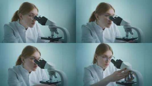 生物技术科学家女性开发药物的特写肖像生物高清在线视频素材下载