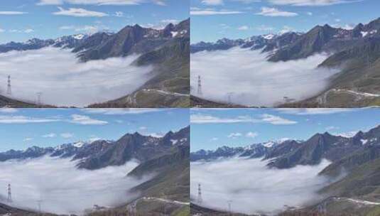 G318国道四川甘孜康定折多山的云雾延时高清在线视频素材下载
