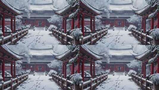 庭春雪 故宫雪高清在线视频素材下载