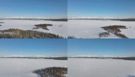 蓝天下的广袤雪域高清在线视频素材下载