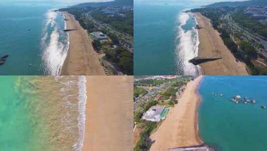 东海大海海边海水海浪沙滩海滩航拍风景唯美高清在线视频素材下载