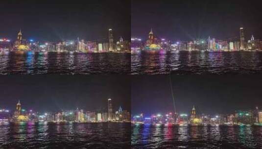 维多利亚港夜景高清在线视频素材下载