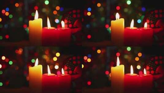 christmas-candles-and-a-bokeh高清在线视频素材下载