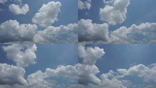 蓝天蓬松白云变化延时高清在线视频素材下载