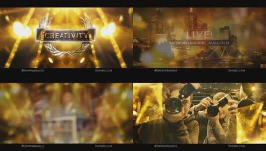 金色粒子火焰颁奖晚会典礼背景高清AE视频素材下载