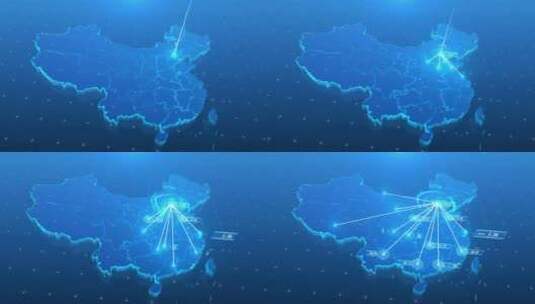 中国地图北京辐射全国AE模板高清AE视频素材下载