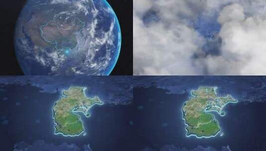 湛江市-地球俯冲到区位地图高清AE视频素材下载